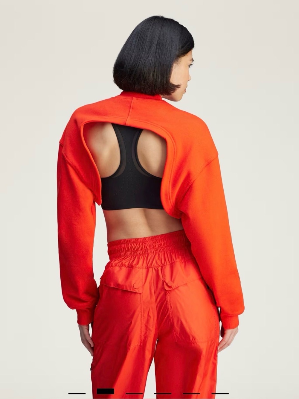 ADIDAS BY STELLA MCCARTNEY TRUECASUALS CROPPED SWEATSHIRT red sz small